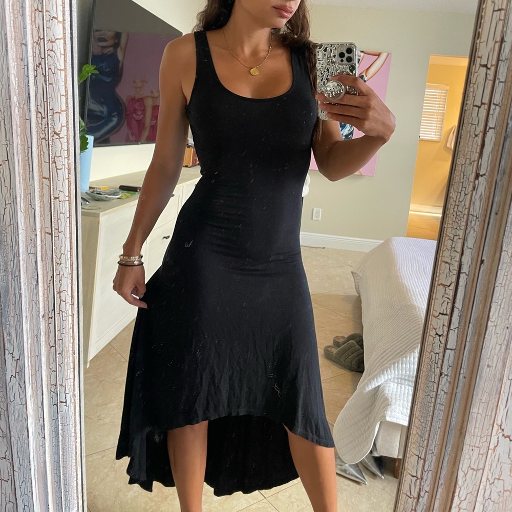 High low cotton dress low back